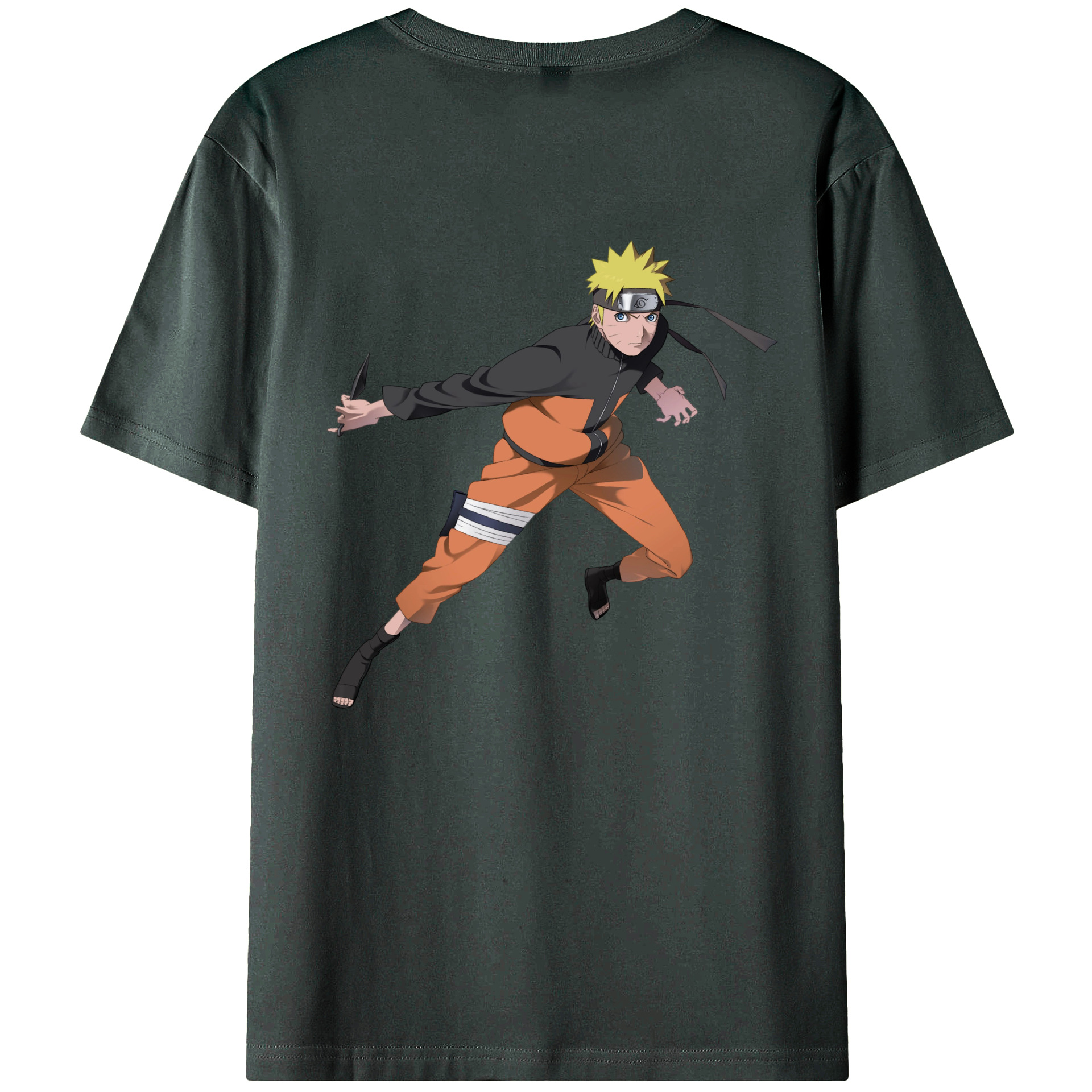 （画像用） NARUTO -ナルト- うずまき ナルト Uzumaki Naruto 綿100％ メンズ半袖Tシャツ（バックプリント） 通気性